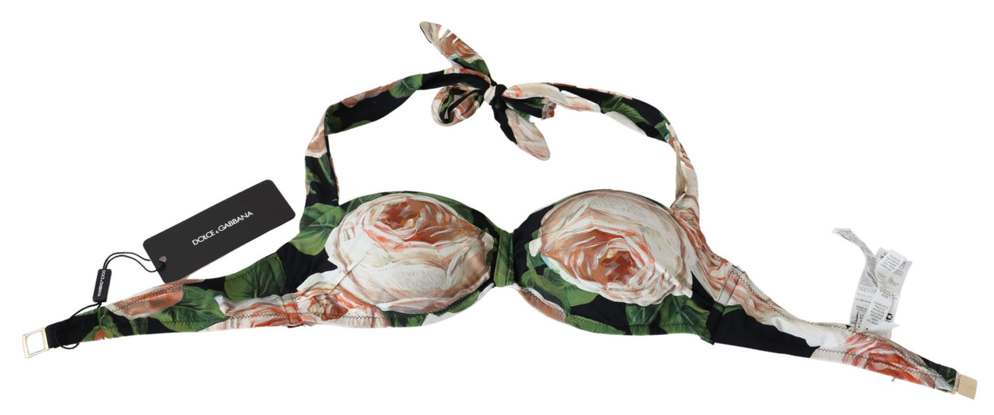 Mehrfarbige Beachwear-Bikinioberteile mit Blumenmuster von Dolce &amp; Gabbana