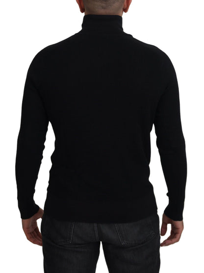 Dolce &amp; Gabbana Rollkragenpullover aus schwarzer Seide