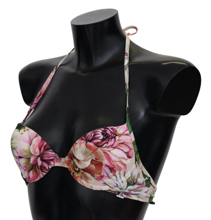 Mehrfarbiger Badeanzug mit Blumenmuster von Dolce &amp; Gabbana, Strandmode-Bikinioberteil