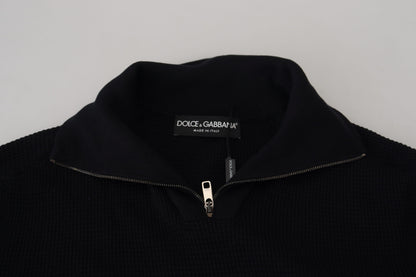 Dolce &amp; Gabbana Rollkragenpullover aus schwarzer Seide