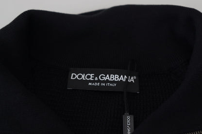 Dolce &amp; Gabbana Rollkragenpullover aus schwarzer Seide