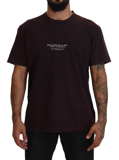 Dolce &amp; Gabbana Bordeaux Kurzarm-T-Shirt mit Rundhalsausschnitt