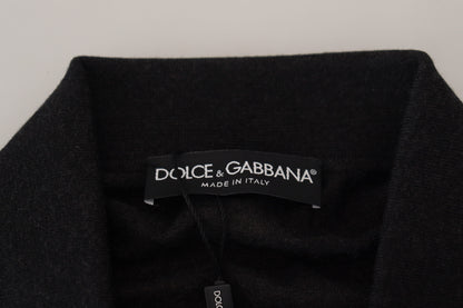 Dolce &amp; Gabbana Pullover aus schwarzem Kaschmir mit Kragen