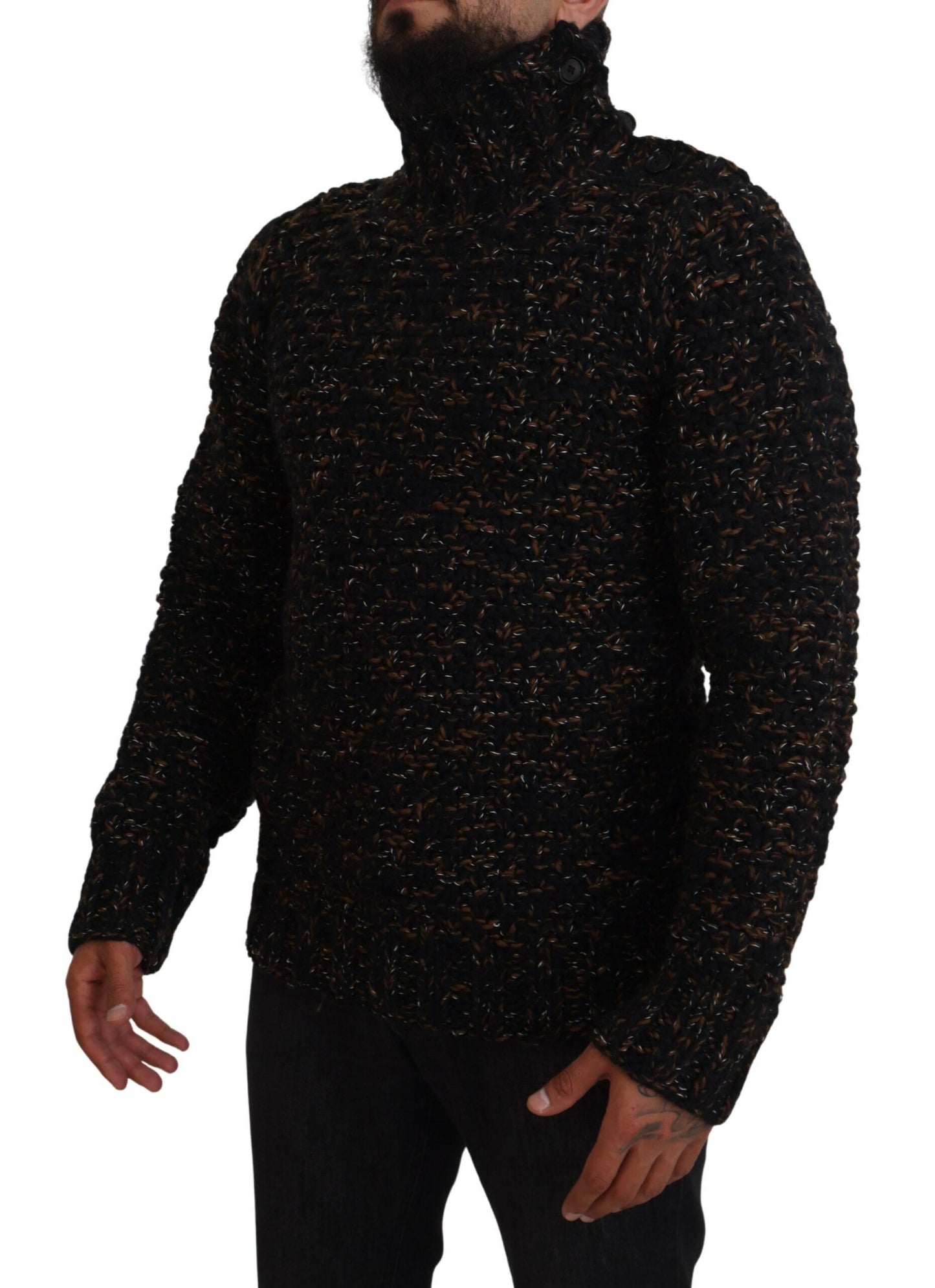 Dolce &amp; Gabbana Brown Fatto A Mano Rollkragenpullover