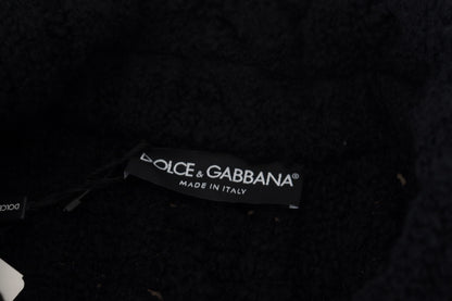 Dolce &amp; Gabbana Strickjacke aus schwarzem Wollstrick mit Knöpfen