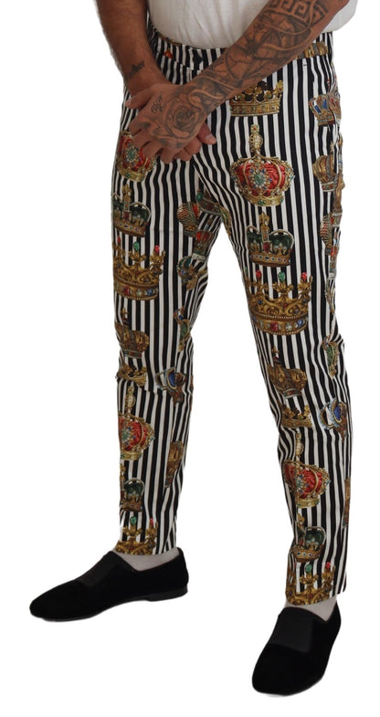 Dolce &amp; Gabbana Weiße Stretch-Kronenhose aus Baumwolle