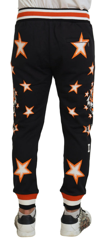 Dolce &amp; Gabbana Schwarz Orange Star Hose Sporthose