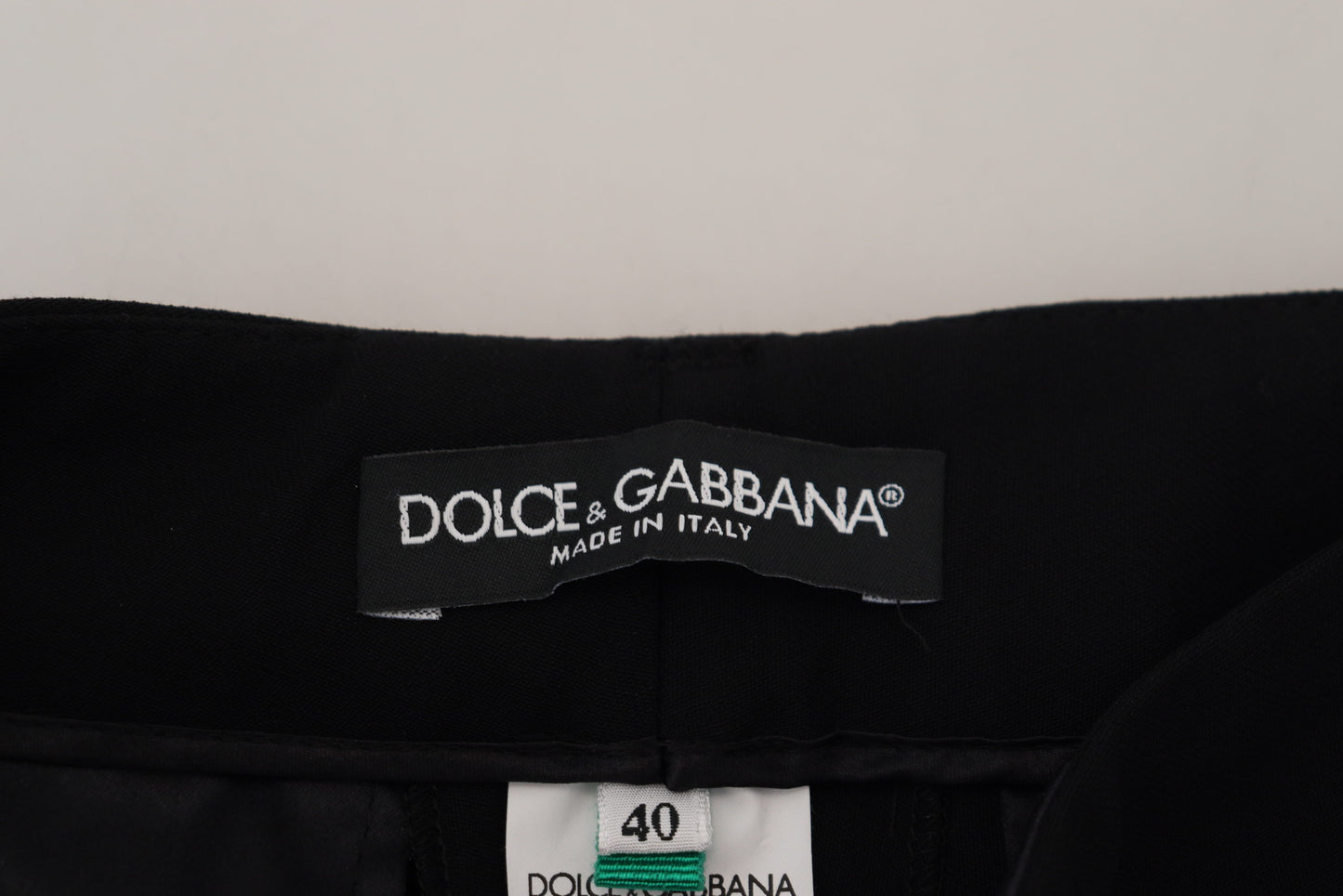 Schwarze, schmal zulaufende Wollhose für Damen von Dolce &amp; Gabbana