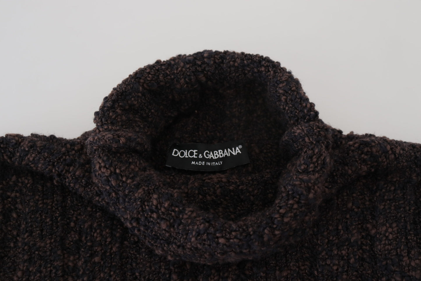 Dolce &amp; Gabbana Brauner Rollkragenpullover aus Wollstrick