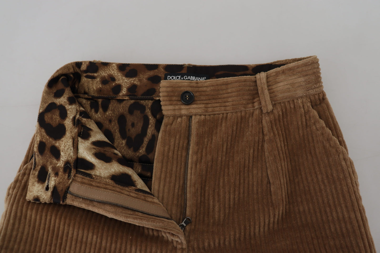 Dolce & Gabbana Elegant Brown Corduroy Pants for Sophisticated Style