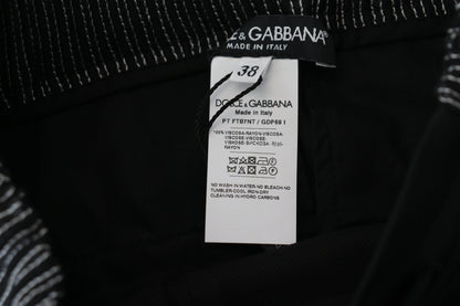 Schwarze, gerade geschnittene Baumwollhose von Dolce &amp; Gabbana