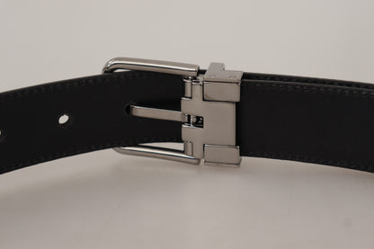 Dolce & Gabbana Elegant Black Leather Belt with Metal Buckle