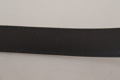 Dolce & Gabbana Elegant Black Leather Belt with Metal Buckle