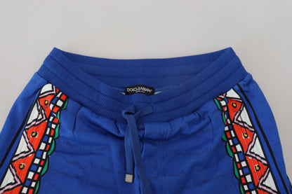 Blaue bedruckte Bermudashorts aus Baumwolle von Dolce &amp; Gabbana