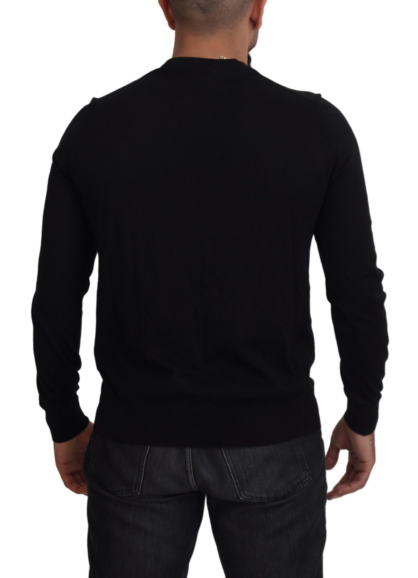 Dolce & Gabbana Elegant Black Cashmere Cardigan Sweater