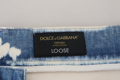 Dolce &amp; Gabbana Blue Ceasar Denim Cotton Loose Fit Jeans