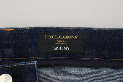 Dunkelblaue SKINNY-Jeans aus Baumwolldenim von Dolce &amp; Gabbana