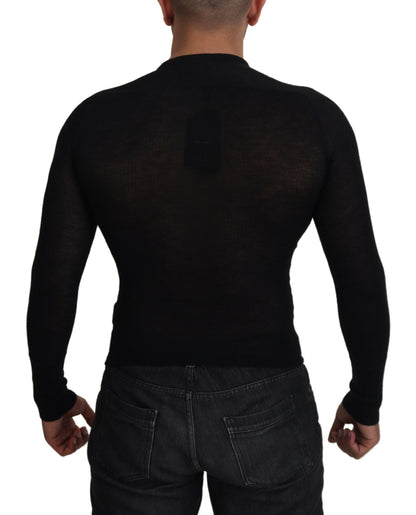 Dolce & Gabbana Elegant Black Cashmere Pullover Sweater