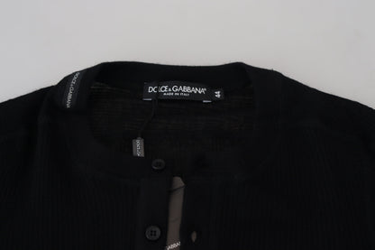 Dolce &amp; Gabbana Schwarzer Kaschmirpullover mit Knöpfen