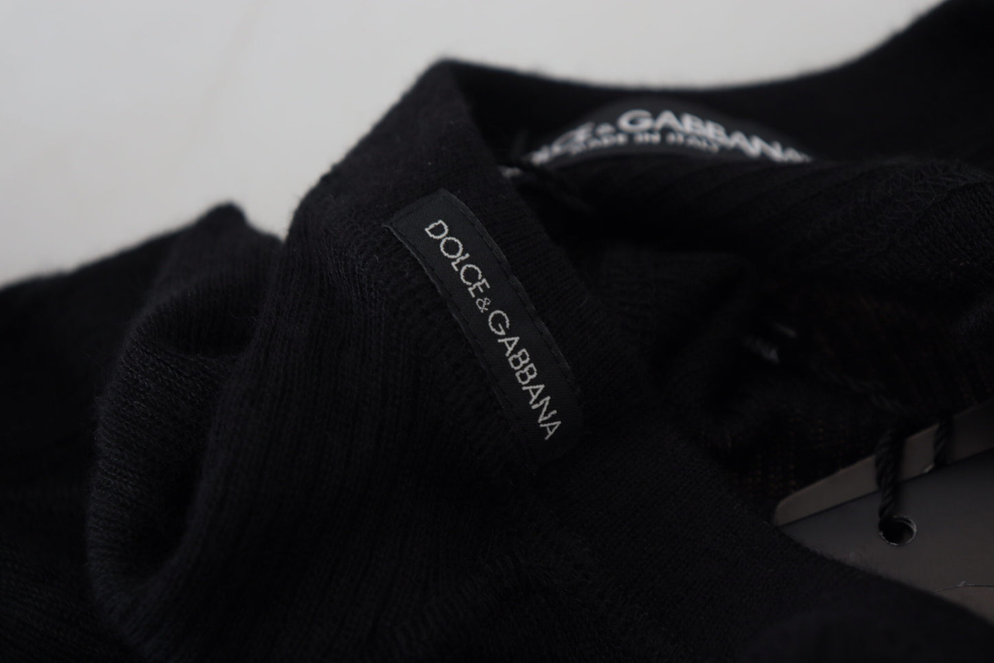 Dolce &amp; Gabbana Schwarzer Kaschmirpullover mit Knöpfen