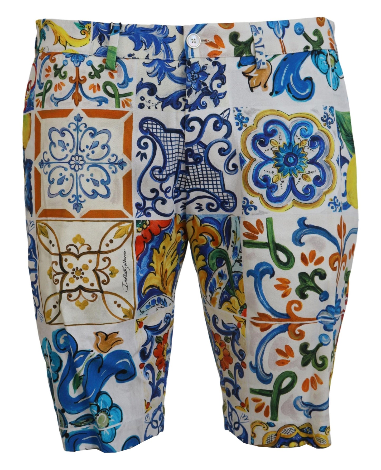 Dolce &amp; Gabbana Chino-Shorts aus Baumwolle mit Majolica-Print