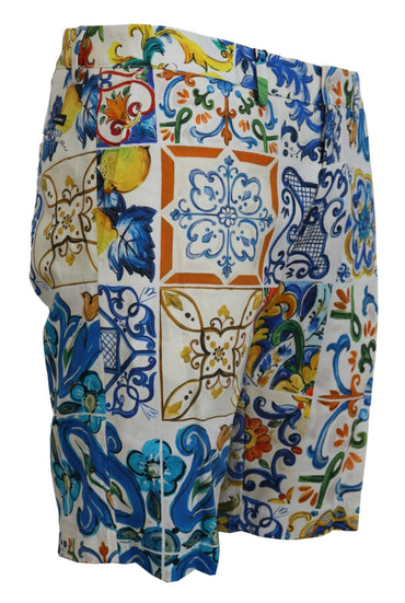 Dolce &amp; Gabbana Chino-Shorts aus Baumwolle mit Majolica-Print