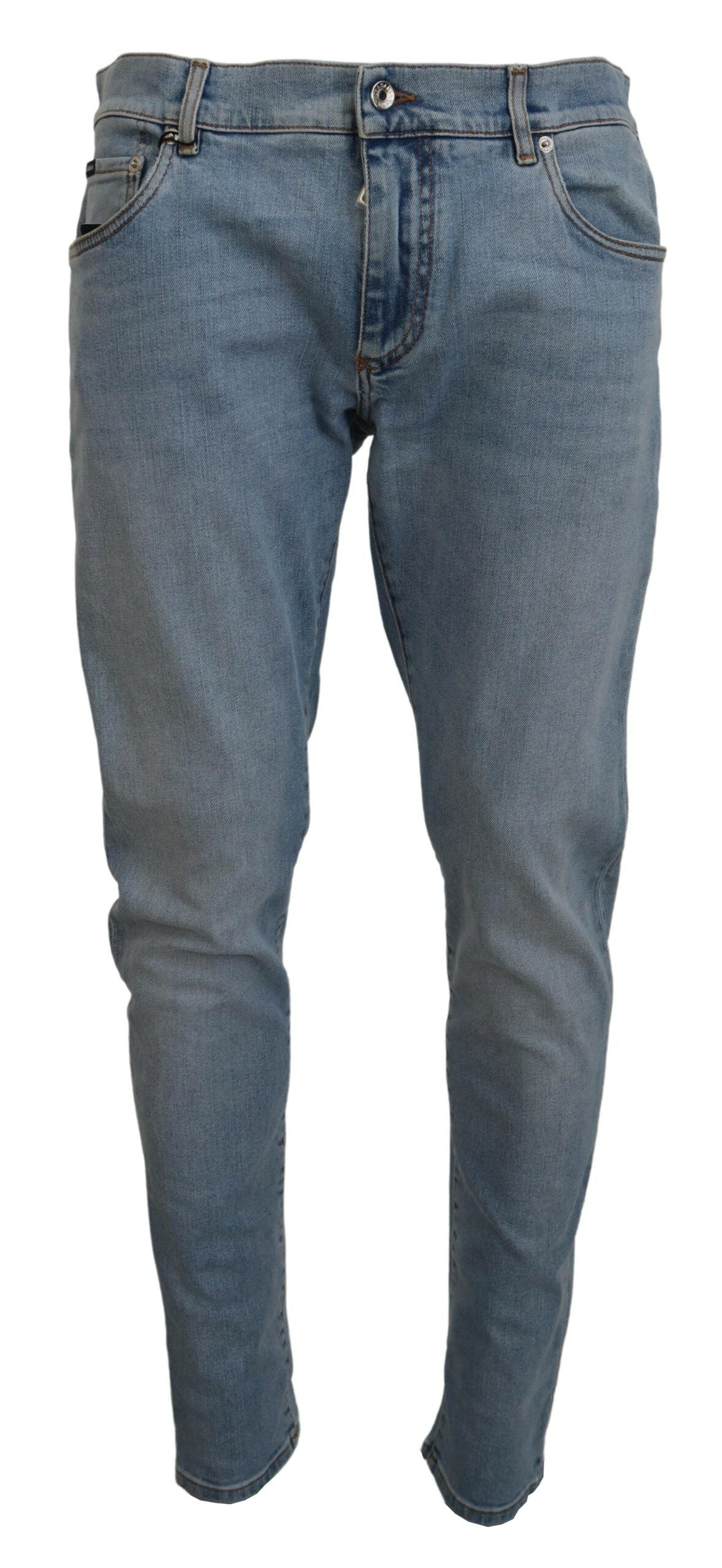 Dolce &amp; Gabbana Slim-Fit-Jeans aus Baumwolldenim in blauer Waschung