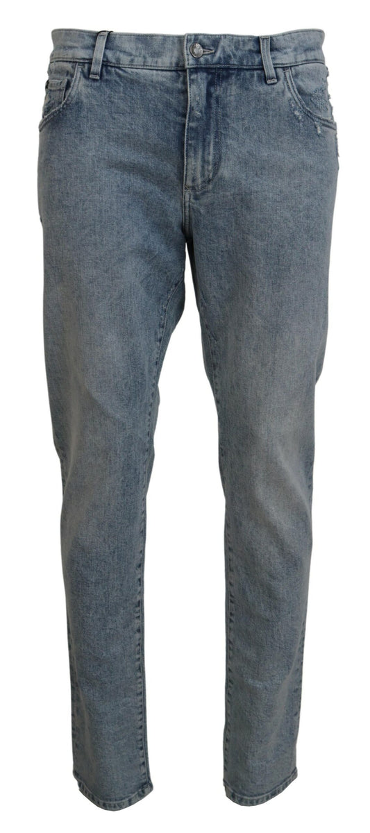 Dolce &amp; Gabbana Slim-Fit-Jeans aus Baumwolldenim in blauer Waschung