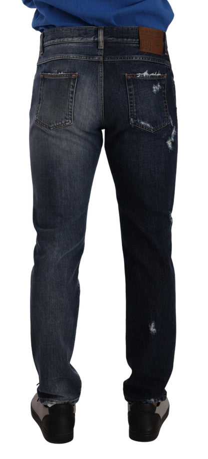 Dolce &amp; Gabbana Jeans aus normalem, blauem Baumwoll-Denim