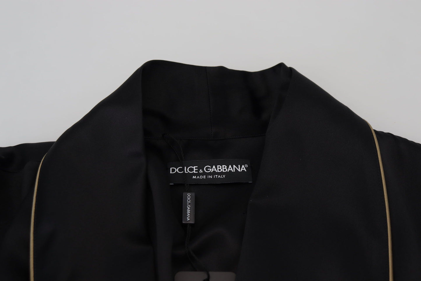 Dolce &amp; Gabbana Schwarze Wickeljacke aus 100 % Seide