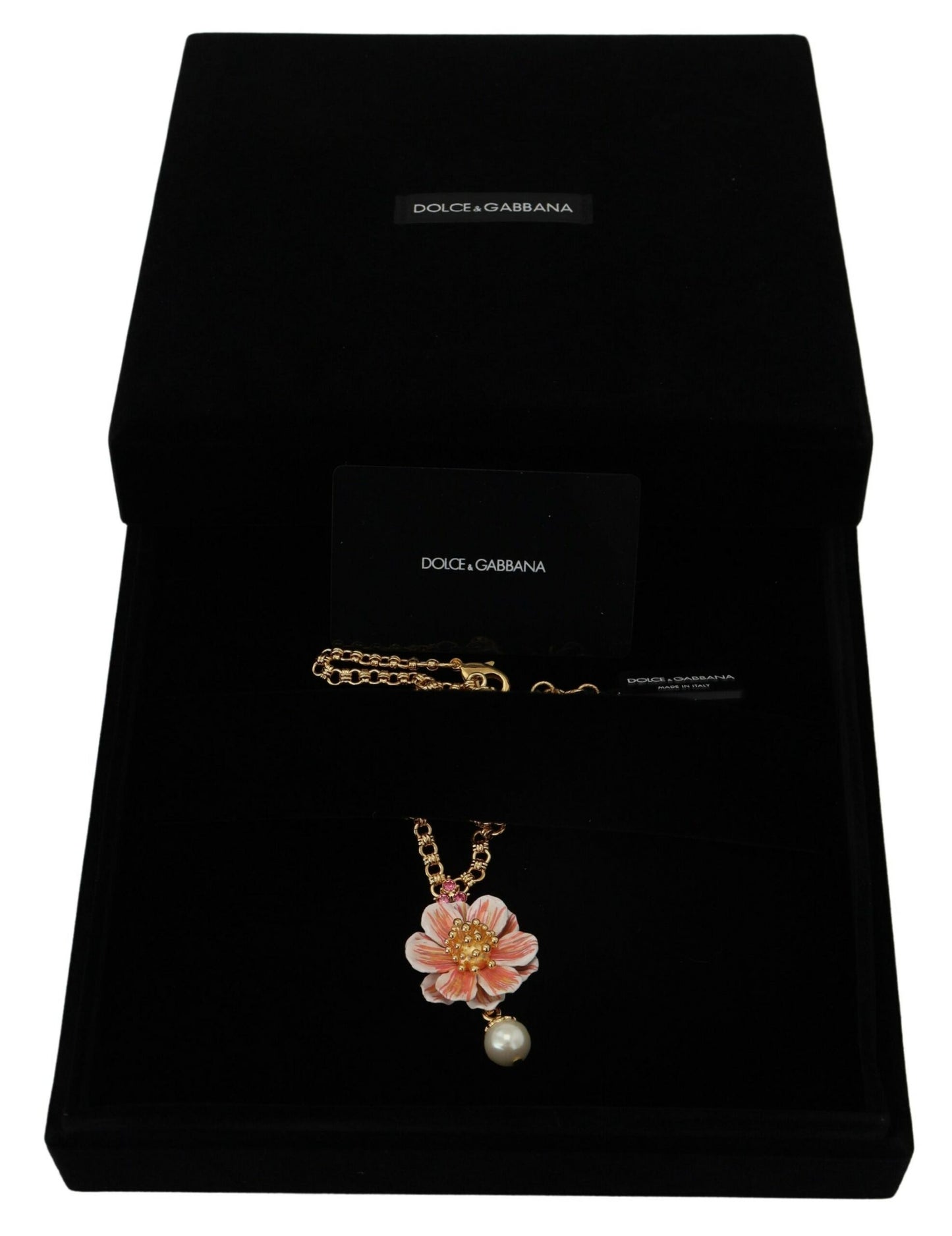 Dolce & Gabbana Elegant Floral Statement Charm Necklace