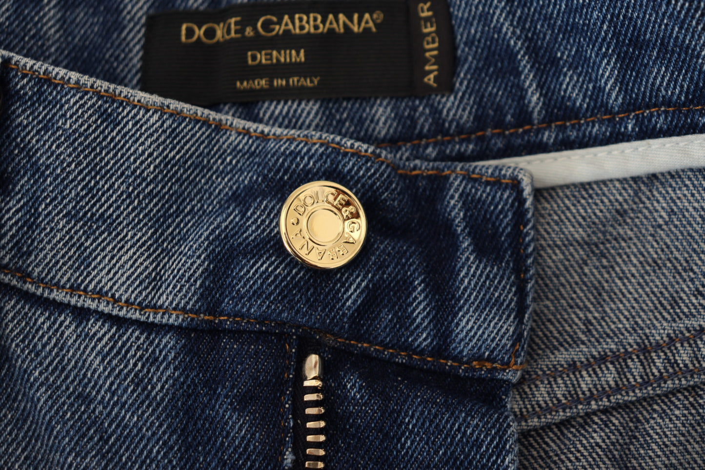 Dolce &amp; Gabbana Blue Tattered Skinny Denim-Baumwolljeans