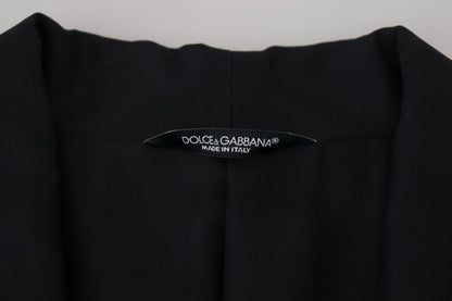 Dolce &amp; Gabbana Schwarzer Robe Gestreifter DG Patch Jacke Herren Blazer