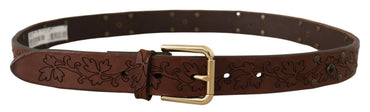 Dolce & Gabbana Elegant Leather Belt with Metal Buckle