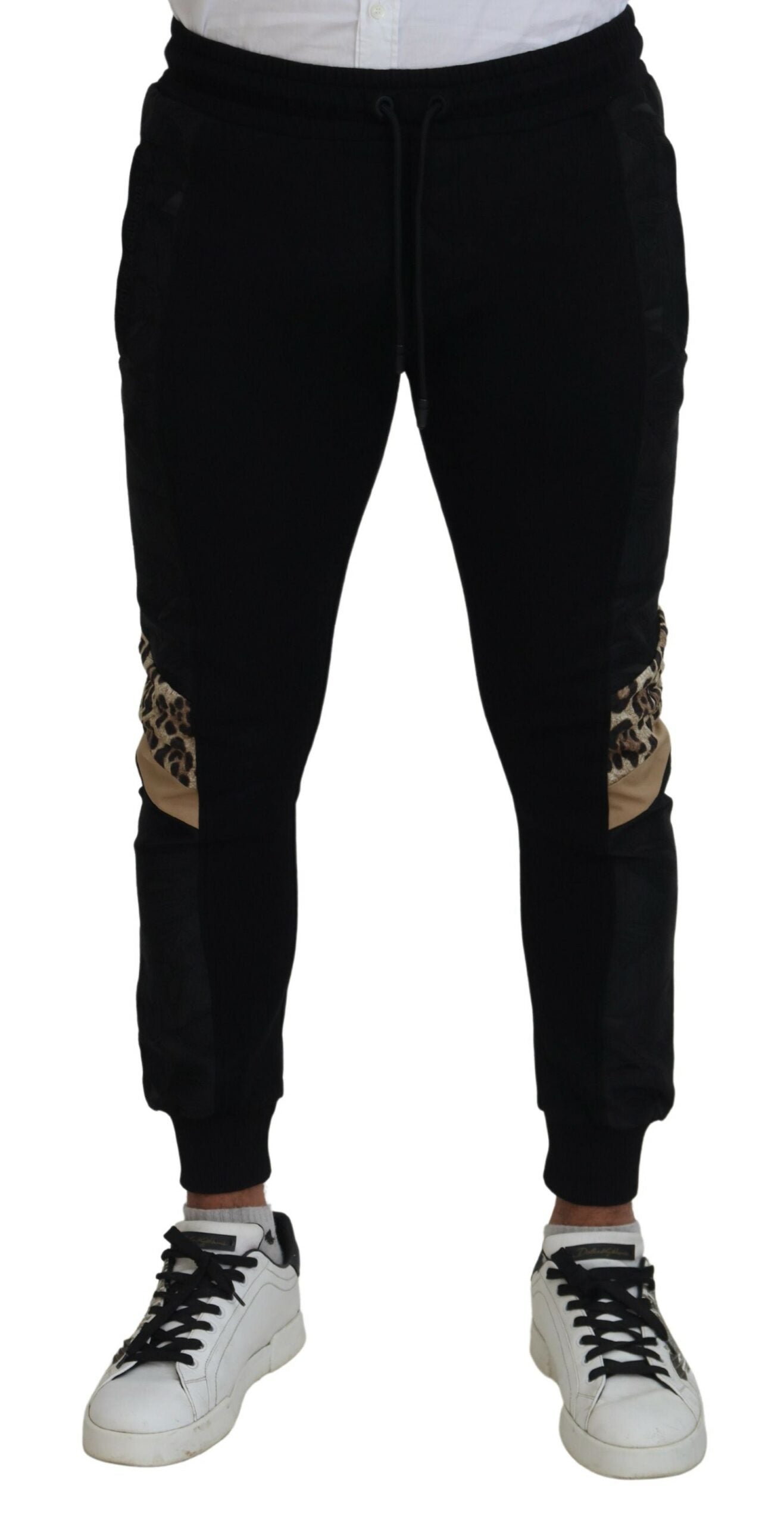 Dolce &amp; Gabbana Schwarze Polyester Skinny Jogger Herrenhose