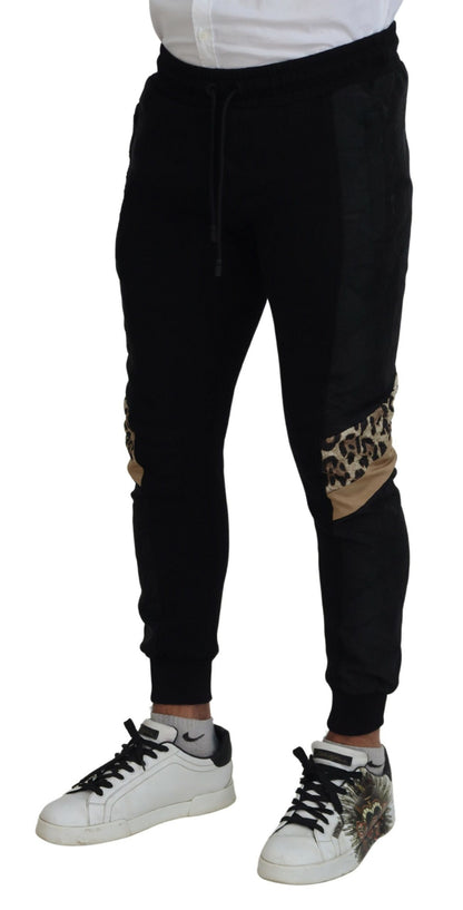 Dolce &amp; Gabbana Schwarze Polyester Skinny Jogger Herrenhose