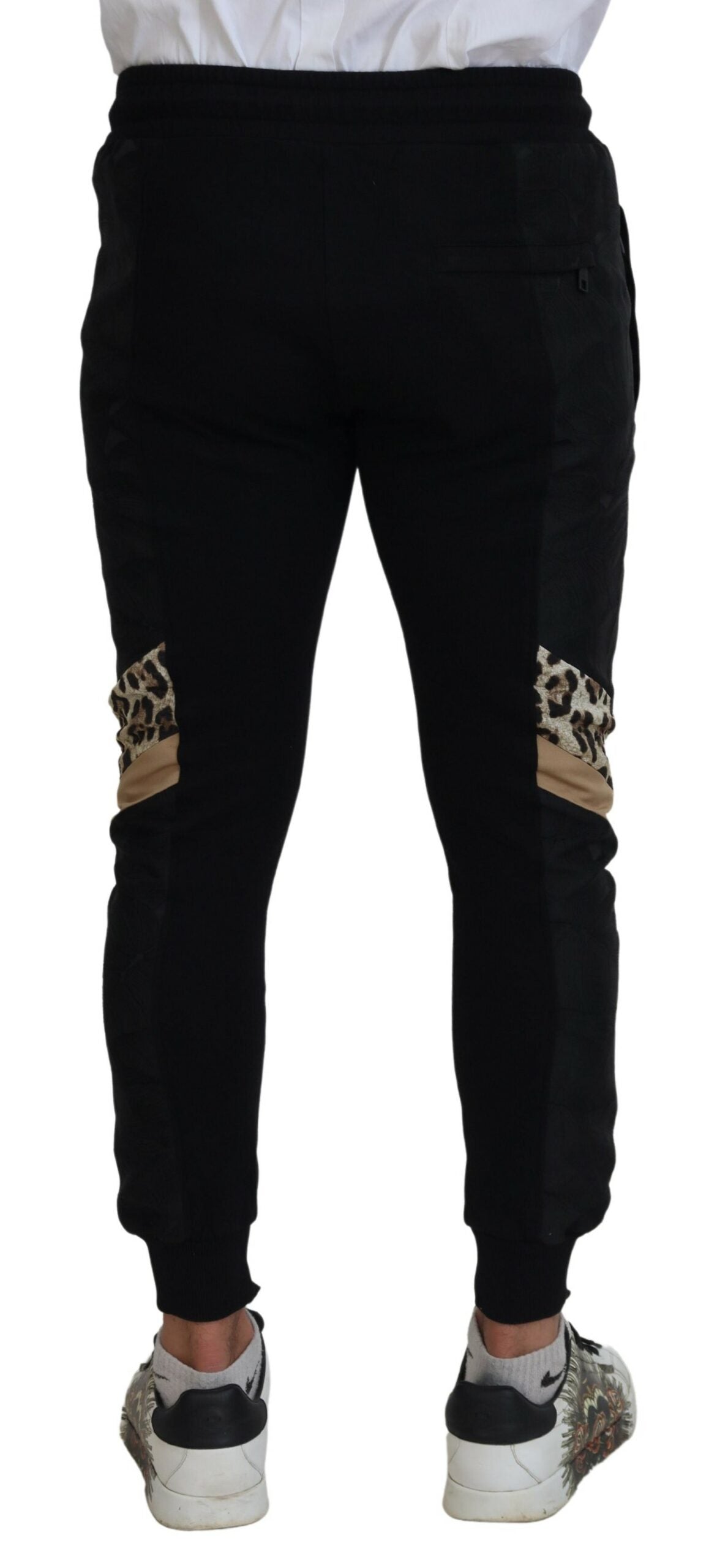 Dolce &amp; Gabbana Schwarze Polyester Skinny Jogger Herrenhose