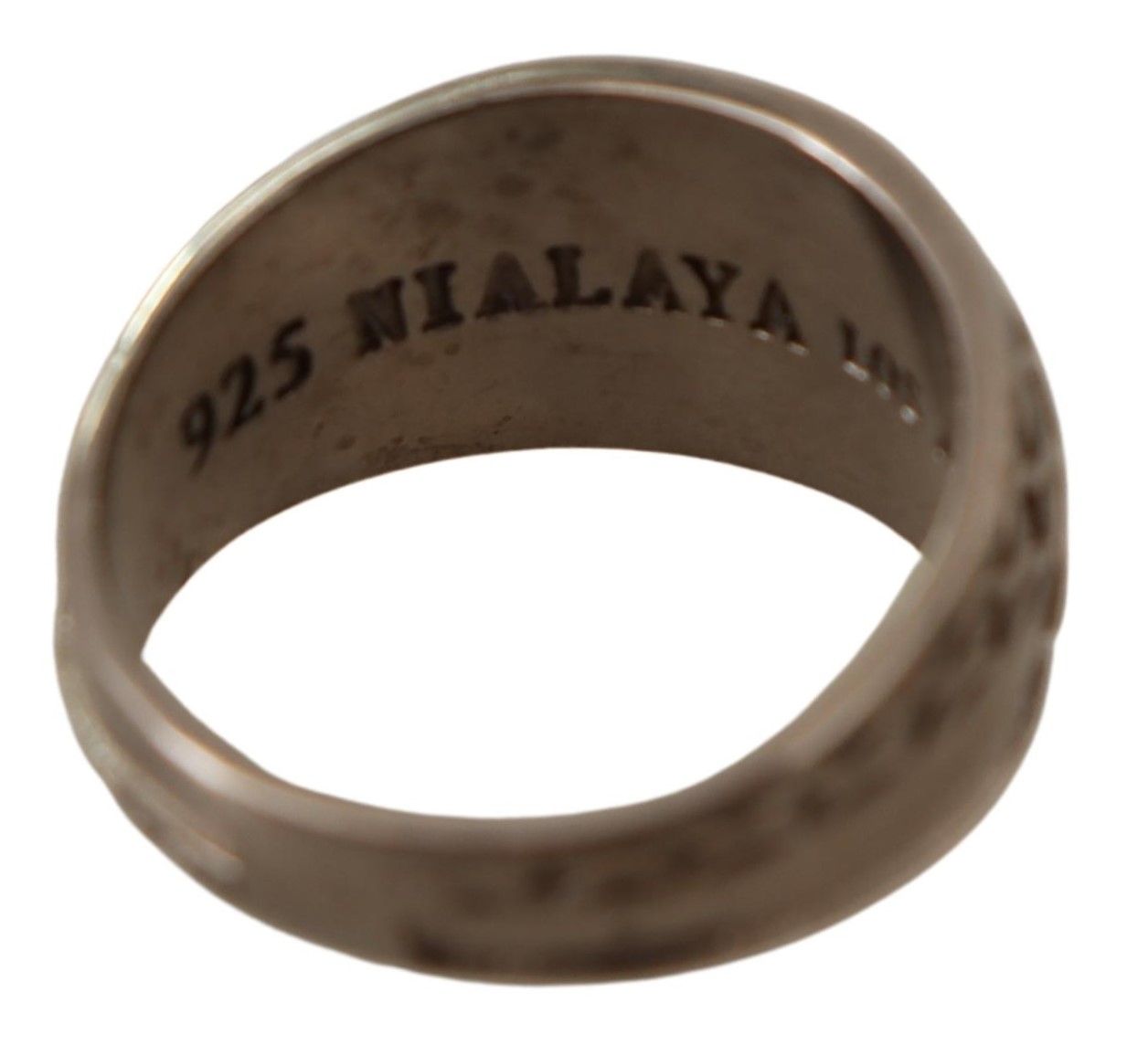 Nialaya Rhodium 925 Sterling Silber Herrenring