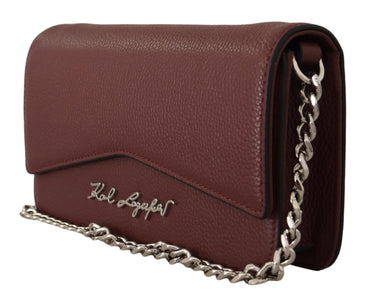 Abend-Clutch aus weinrotem Leder von Karl Lagerfeld