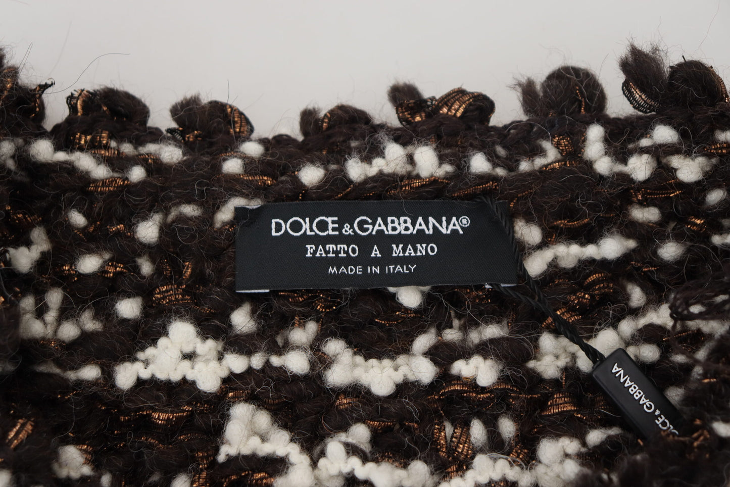 Dolce &amp; Gabbana Brauner Fatto A Mano-Pullover aus gestrickter Wolle