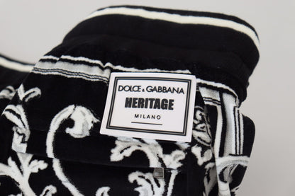 Dolce &amp; Gabbana Schwarze Baumwoll-Heritage-Jogginghose