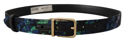 Dolce & Gabbana Elegant Multicolor Leather Belt with Gold Buckle