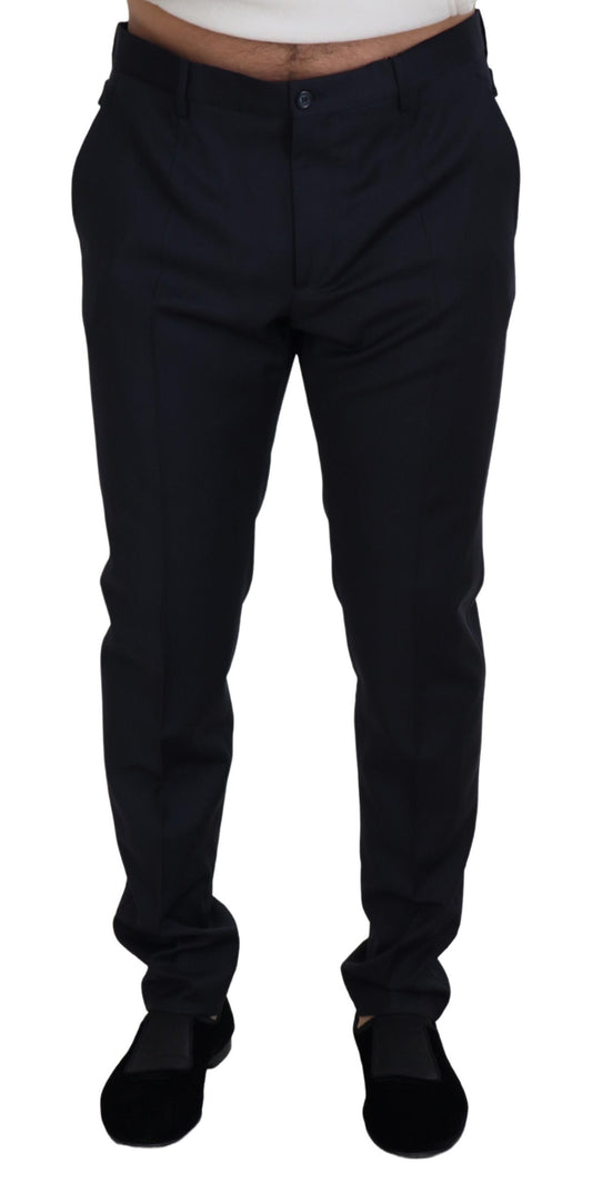 Dolce &amp; Gabbana Chino-Formelle Hose aus blauer Wolle