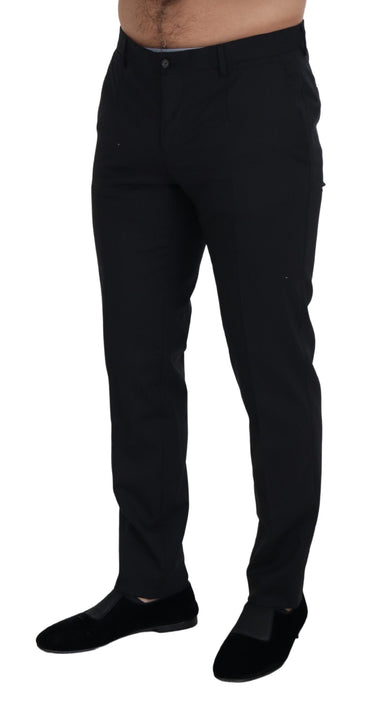 Dolce &amp; Gabbana Chino-Formelle Hose aus schwarzer Wolle