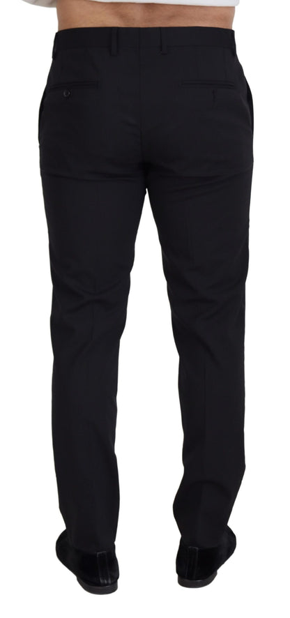 Dolce &amp; Gabbana Chino-Formelle Hose aus schwarzer Wolle