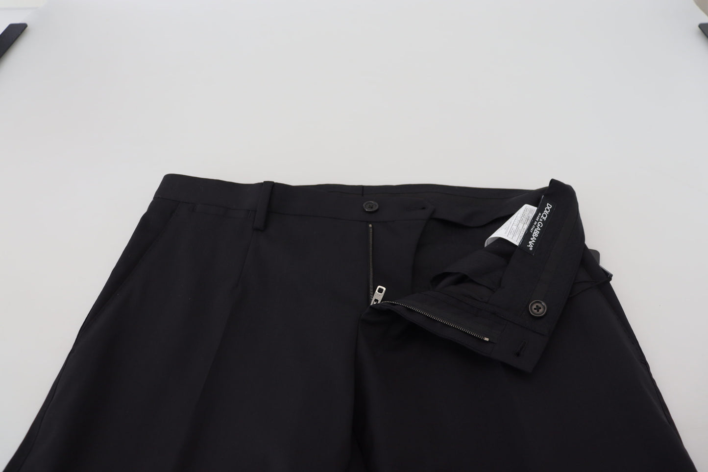 Dolce &amp; Gabbana Chino-Formelle Hose aus schwarzer Wolle