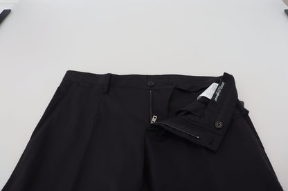 Dolce &amp; Gabbana Chino-Formelle Hose aus schwarzer Wolle