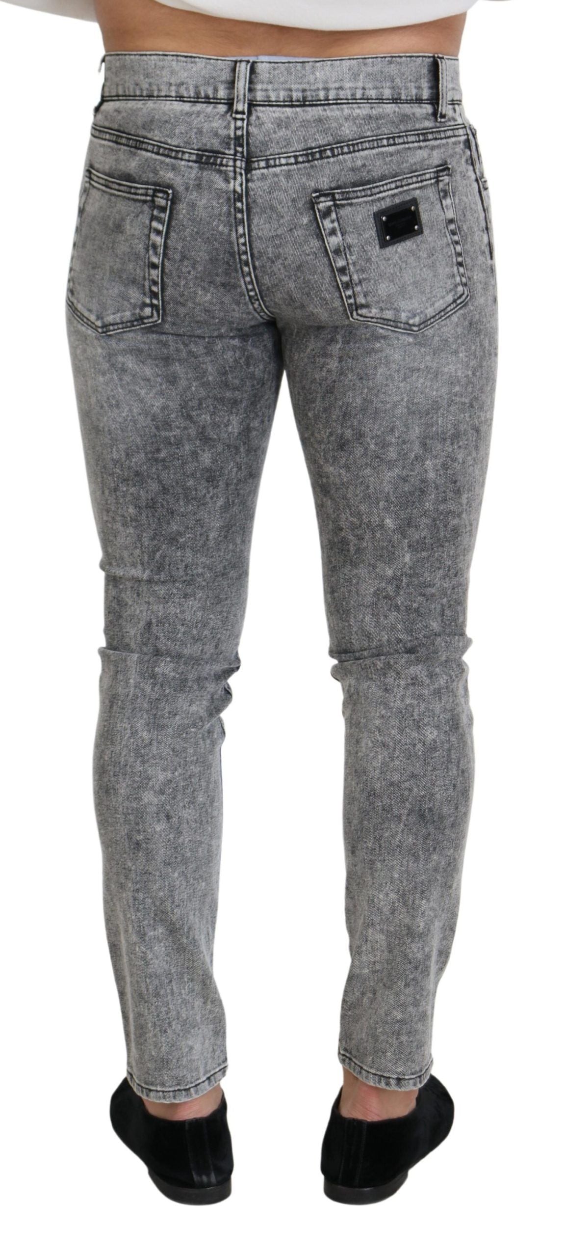 Dolce & Gabbana Chic Slim Fit Gray Denim