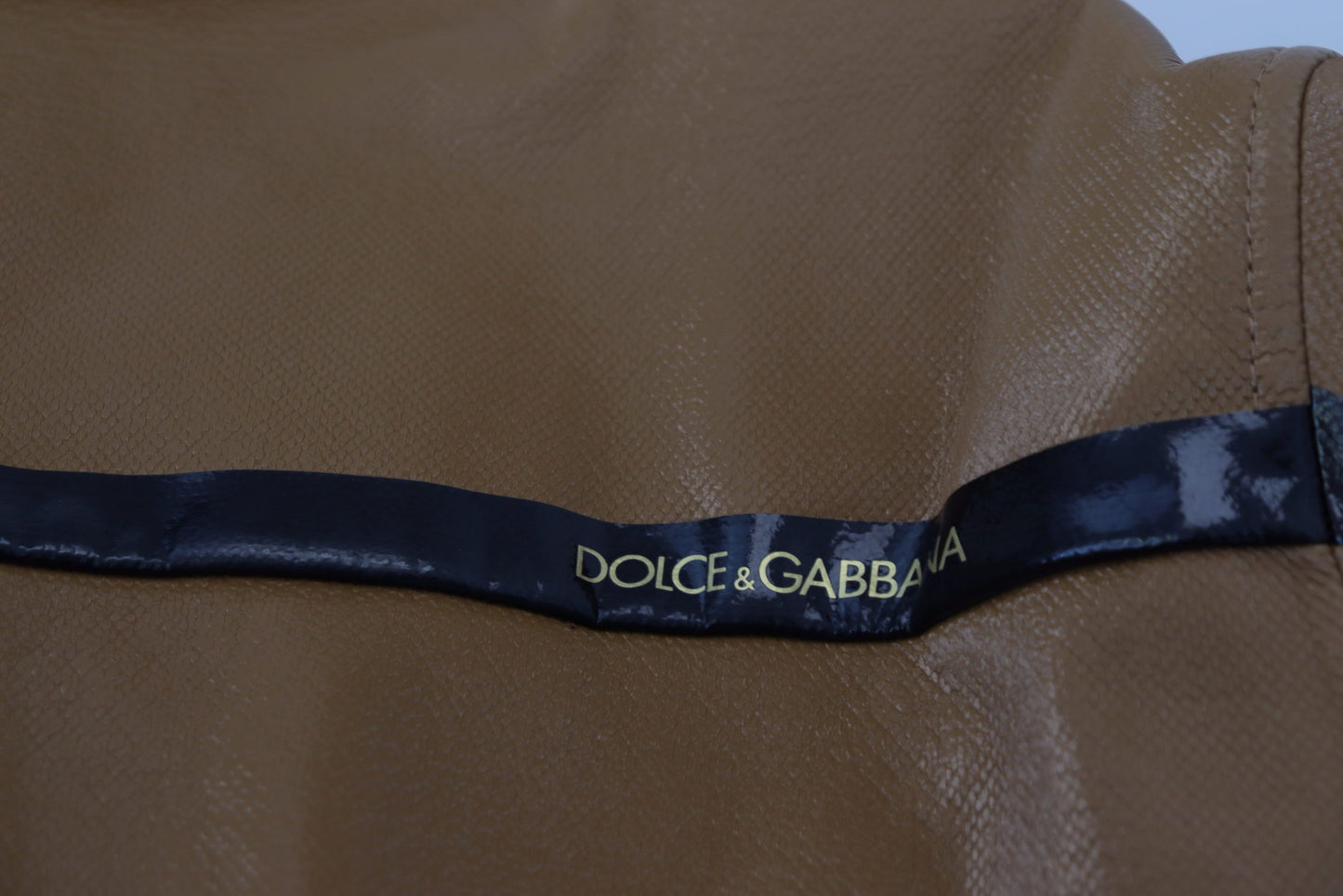 Dolce &amp; Gabbana Blousonjacke aus dunkelkamelfarbener Baumwolle mit durchgehendem Reißverschluss