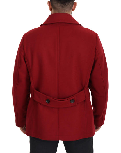 Dolce &amp; Gabbana Zweireihige Manteljacke aus roter Wolle